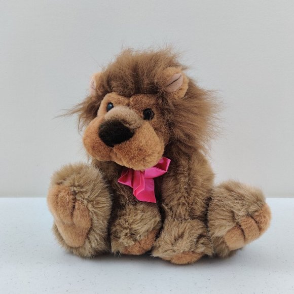 RDK Promotions Plush Lion With Pink Bow #S2925 Stuffed Animal Plush Toy - Picture 1 of 9